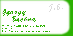 gyorgy bachna business card